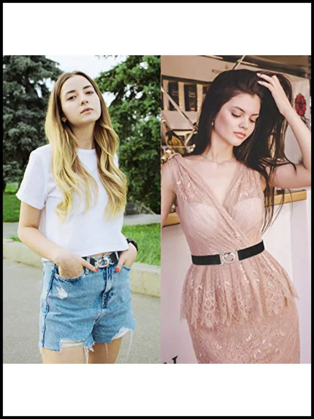 Skinny Elastic Waist Belt for Dresses & Jeans - 1.2
